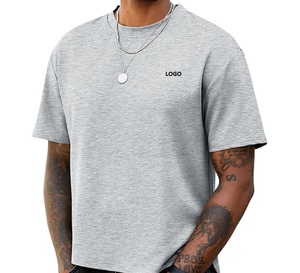 T-shirt pour homme 100% coton, manches courtes, col rond, jersey tricoté, coupe classique, impression de motifs personnalisés, vêtements décontractés - Product Image 3