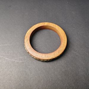 Handmade Natural Wood <b>Bangle</b> with Wavy Brass Inlay - Bohemian Style Handcrafted <b>Wooden</b> Jewelry for Women - Eco-Friendly - Product Image 6