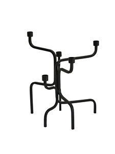 Modern 5-Arm Metal Candle Holder, <b>Matte</b> Black Abstract Candelabra Centerpiece for Dining <b>Table</b>, Minimalist Home Decor Stand - Product Image 1