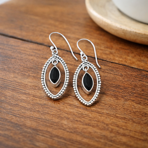 Black Onyx 925 Sterling Silver Handmade Dangle <b>Earrings</b> Oval Frame Boho <b>Hook</b> <b>Earrings</b> Gift Jewelry For Women Elegant Design Sets - Product Image 6