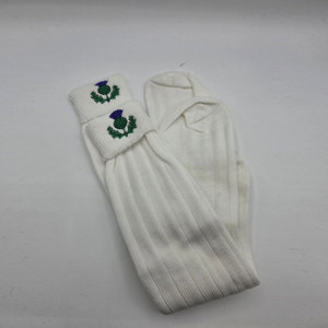 High-Quality Traditional Scottish Thistle Design <b>White</b> Kilt Hose <b>Socks</b> Top Selling Factory Supplies 2026 - Product Image 1