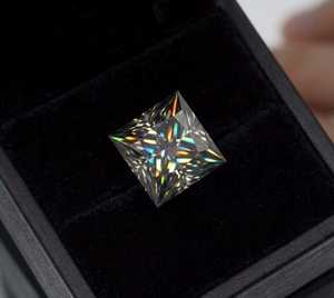 Top Quality Certified Gray Moissanite Loose <b>Stones</b> 5mm Princess Cut Square Shape VVS1 Buy Certified Gemstones Wholesale - Product Image 2