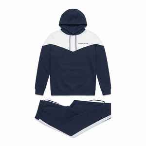 Ensemble de survêtement pour homme Hawk Eye, couleur marine et blanc, sweat-shirt et pantalon de jogging décontractés, 100% coton, vêtements d'automne - Product Image 6