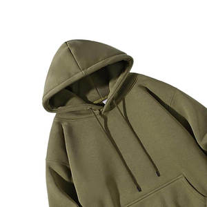 High Quality 100% Cotton Regular Fit Hoodie <b>Thick</b> <b>Fleece</b> Pocket Drop Shoulder Winter Warm Quick Dry - Product Image 2