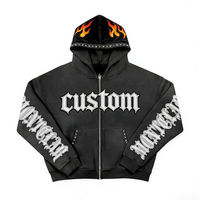 Sudadera con capucha de felpa estilo jersey con cremallera, diseño personalizado, novedad, para invierno y otoño, estilo hip hop, oversize, vintage, transpirable