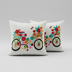 Funda de Cojín Decorativa de Poliéster Hecha a Mano con Bordado de Hojas y Estampado Floral, Moderna, para el Hogar y el Dormitorio - Product Image 5