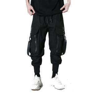 Pantalon cargo tactique pour homme, style techwear, multipoches, streetwear, joggers, pantalon harem urbain hip hop, noir, cyberpunk, pantalon d'extérieur - Product Image 4