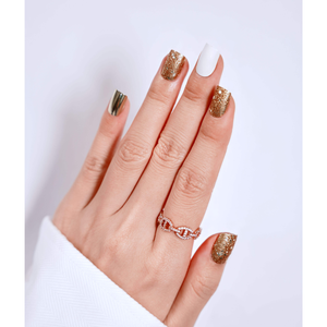 Uñas Postizas Cuadradas con Cristales de Imitación, Doradas y Cromadas, con Brillo, Personalizadas, de Longitud Media, Uñas Artificiales de ABS, Venta al por Mayor, 24 Piezas - Product Image 1