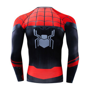 <b>Spider</b>-<b>Man</b> Compression Shirt <b>Men</b> Full Sleeve Red Black Sublimation Printed Quick Dry Rash Guard Adult Sport <b>Top</b> - Product Image 2