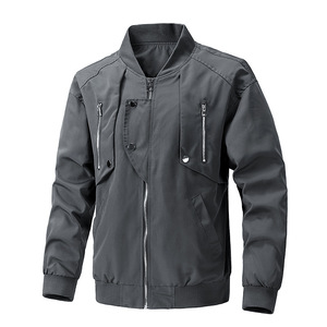 Zipper <b>Jacket</b> Casual Outdoor Bomber <b>Jacket</b> Hot Sell Patched Flight for Men Nylon Flight Bomber <b>Jacket</b> for Men Custom Logo - Product Image 2