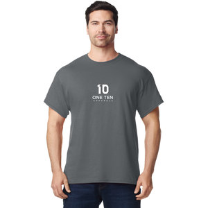 เสื้อยืดผู้ชาย ผ้าฝ้าย แขนสั้น คอกลม สวมใส่สบาย แฟชั่นเรียบง่าย สีชาร์โคล - Product Image 2