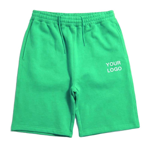 Shorts Bermuda en coton uni pour homme avec taille élastique et poches avant, style décontracté - Product Image 1
