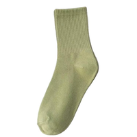 Chaussettes de sport mi-mollet en coton et bambou pour femme, compression classe 2, avec bord brodé, pour la course et le tennis, semelle unie
