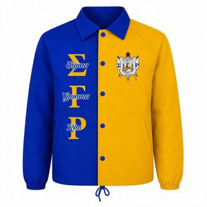 Chaqueta para Mujer Sigma Gamma Rho, Prenda Exterior Casual y Elegante, Chaqueta de Moda con Bordado Personalizado de la Hermandad, Ropa Cómoda al por Mayor - Product Image 1