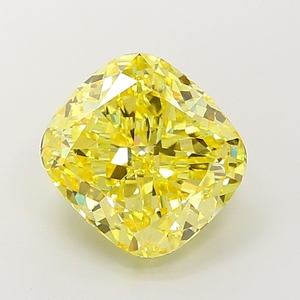 Diamant de laboratoire certifié CVD, jaune vif élégant, taille coussin, pierre précieuse brute, choix brillant pour la joaillerie fine de luxe. - Product Image 1