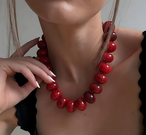 MARONEW Collier ras du cou en résine plastique dépolie, chaîne cubaine Llink, acrylique, pour femme, tendance - Product Image 1