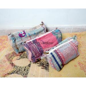 Eco-Friendly Daily Use for Bag Cotton Kantha Fabric Tassel Zipper Closure Indian Handmade Cosmetic Organizer for Women - Product Image 4