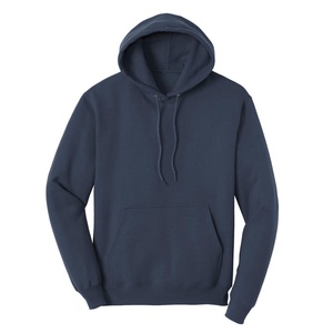เสื้อฮู้ดดี้ผู้ชายสีน้ำเงินกรมท่า ผ้าฝ้าย 100% เฟรนช์เทอร์รี่ ทรงปกติ สไตล์ลำลอง สตรีทแวร์ สีพื้น ย้อมสีเรียบ ผ้าถัก - Product Image 3