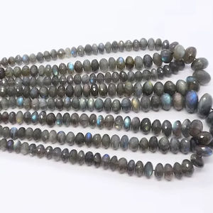 Cuentas facetadas de labradorita natural, cuentas de piedras preciosas de labradorita de 7-11 mm, cuentas de labradorita azul brillante para la fabricación de joyas - Product Image 1