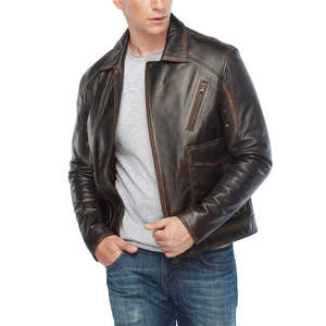 Veste en cuir élégante pour homme, style streetwear, avec fermeture éclair, durable et de qualité supérieure, idéale pour l'hiver quotidien. - Product Image 5