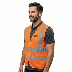 High Quality Men's Hi Vis Winter Workwear Safety Vest ANSI Class 2 <b>LED</b> Flash <b>Waterproof</b> Polyester Mesh Quick Dry Breathable - Product Image 4