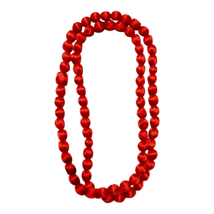 Collar con Borlas Doradas Hechas a Mano, Estilo Bohemio, Cuentas de Tela de Colores, Cadena de Eslabones, Diseño Único y Ecológico - Product Image 1