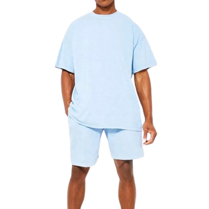 Ensemble T-shirt et short pour homme, couleur unie, grande taille, respirant, séchage rapide, sportif, été, fabriqué au Pakistan, vente en gros - Product Image 1