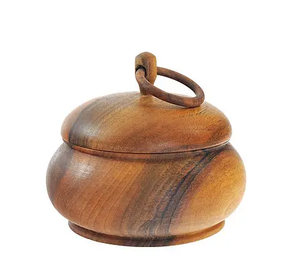 Pot à sucre en bois, fabrication sur mesure, finition brillante avec cuillère, pot à sucre en bois de style moderne - Product Image 3