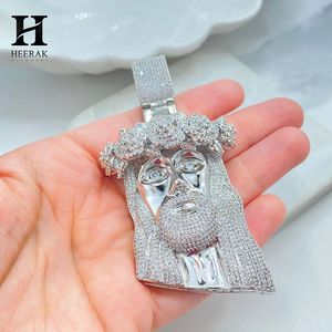Collier pendentif Hip Hop Iced Out personnalisé avec tête de Jésus micro-pavée de diamants, luxe, en moissanite, religieux, vente en gros - Product Image 2