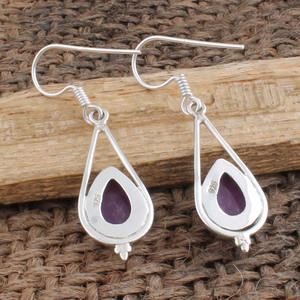 ต่างหูหยกลาเวนเดอร์ธรรมชาติ ต่างหูเงินแท้ 925 เกรด AAA หรูหราสำหรับผู้หญิง อัญมณีที่ได้รับการรับรอง งานแต่งงาน งานละเอียด - Product Image 5