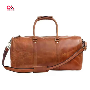 High Quality Genuine Leather Duffel Bag Customized Logo Color Outdoor Gym Travel Sports Luggage Shoulder Durable Customized Size - Product Image 5