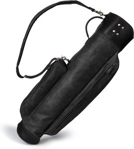 Sac de golf en cuir avec séparateur supérieur et bandoulière, sacs de golf vintage pour hommes et femmes, sac de transport silencieux pour le dimanche - Product Image 4