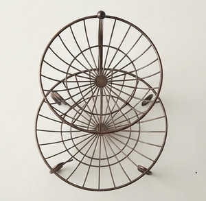Panier à fruits élégant en fil métallique avec poignée, paniers de rangement empilables pour la cuisine, porte-fruits de forme ronde - Product Image 3