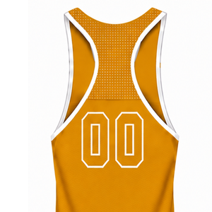Golden Yellow <b>White</b> Swim <b>Tank</b> <b>Top</b> Sleeveless Racerback Lightweight Quick Dry Breathable Training Performance Athletic Swimwear - Product Image 4
