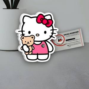 Pestañas Magnéticas de Acero Inoxidable con Diseño de Hello Kitty, Oso de Peluche, Mariposa y Diamante Cuadrado, Marca Privada - Product Image 1