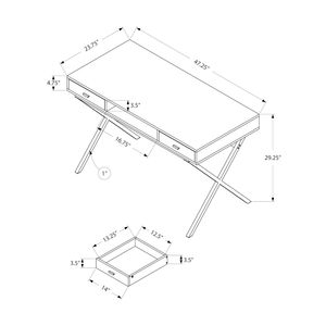Contemporary Modern 48\"L Home <b>Office</b> Laptop Computer Desk with Storage <b>Drawers</b> Brown Laminate and Black Metal - Product Image 4