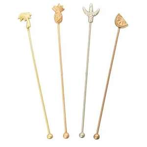 Agitateur à cocktail en or de luxe, manche torsadé, acier inoxydable, mélangeur de boissons personnalisable à prix avantageux - Product Image 6