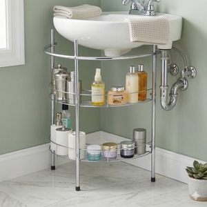 Estante de Almacenamiento de Baño de Dos Niveles, Metálico, Moderno y Ecológico, para Herramientas del Hogar, Fabricante de Muebles de Taiwán, MOQ Bajo - Product Image 4