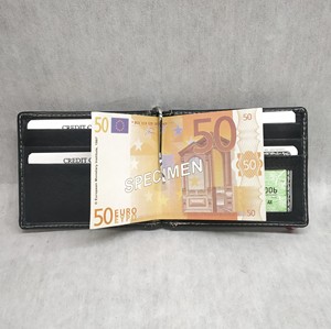Custom Brand Logo Packing Simple Minimalistic Leather Men Money Clip Card <b>Wallets</b> <b>Holders</b> Purse Mini RFID Bulk Polyester Compact - Product Image 2