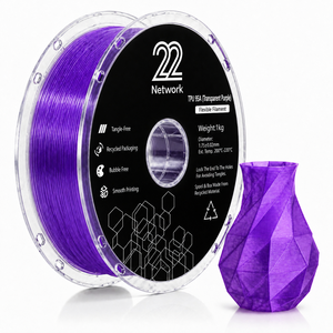 Filament TPU 95A Transparent Violet 1,75 mm Bobine de 1 kg Flexible Haute Élasticité pour Imprimante 3D Vente en Gros - Product Image 1