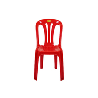 Chaise de salle à manger moderne en plastique, légère, empilable, imperméable, avec dossier, design 3 bandes, idéale pour la maison, l'entrepôt et le parc - Meilleure vente