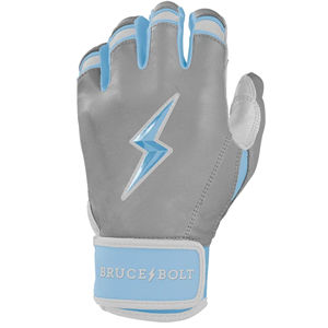 ถุงมือตีเบสบอล Bruce-Bolt สีเทาและสีฟ้าอ่อน ทำจากหนัง CABRETTA แท้ 100% แบบข้อมือสั้น สำหรับผู้ใหญ่ทุกเพศ เหมาะสำหรับการฝึกซ้อม - Product Image 5