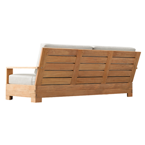 Contemporary Outdoor <b>Sofa</b> Teak Frame Modern Garden Couch for Hotel Terrace and Balcony Lounge Durable <b>Waterproof</b> Cushion - Product Image 4