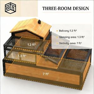 Casetta per Tartarughe in Legno Massello per Razze Medie e Piccole, Moderna Cuccia per Interni ed Esterni per Ricci, con Imballaggio in Scatola - Product Image 5