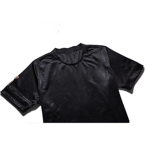 T-shirts décontractés à col noir pour hommes Voxstyle Enterprises, respirants, à manches courtes, en tissu coton bambou 220g Canvas - Product Image 3