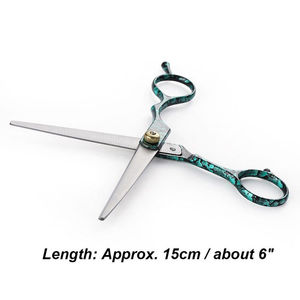 Ciseaux de barbier professionnels pour droitiers, lames en acier inoxydable (vG10), manche léger moyen, 32 dents, coupe lisse - Product Image 3