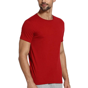T-shirts en coton personnalisés de haute qualité pour hommes, nouveau design ODM/OEM, couleur rouge, col rond, style décontracté, tissu tricoté, séchage rapide - Product Image 4