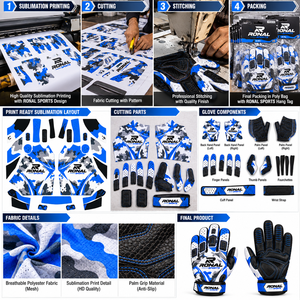 Ronal Sports Full <b>Finger</b> Racing Gloves Motocross Breathable PU Non-Slip Outdoor Unisex Sublimation Print Printed Sports - Product Image 5
