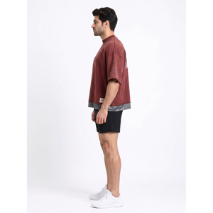 Camiseta de skate personalizada al por mayor para hombre, 450GSM, de felpa francesa de alto gramaje, hombro caído oversize, lavado vintage, doble capa, OEM - Product Image 3