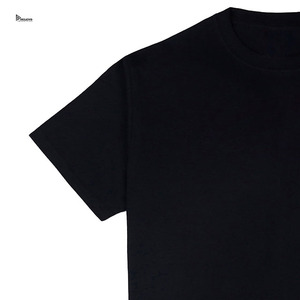T-shirt en coton noir pour homme, coupe classique, avec logo sur la poitrine gauche, col rond décontracté, manches courtes, tissu jersey, imprimé - Product Image 2
